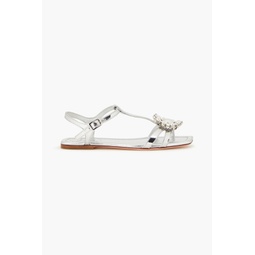 Embellished mirrored-leather sandals