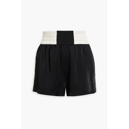 Two-tone satin shorts