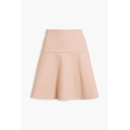 Fluted twill mini skirt