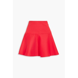 Flared cotton-blend mini skirt