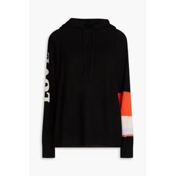 Wool and cashmere-blend intarsia hoodie
