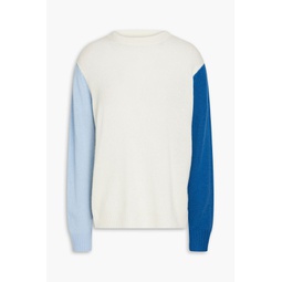 Color-block wool and cashmere-blend sweater