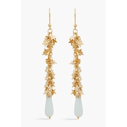 Gold-tone quartz earrings