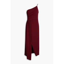 Camille one-shoulder draped jersey midi dress