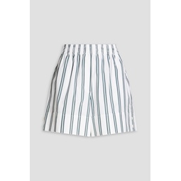 Striped cotton-blend poplin shorts