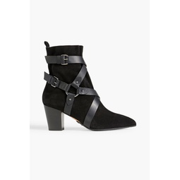 Jilly leather-trimmed suede ankle boots