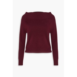 Off-the-shoulder cashmere sweater