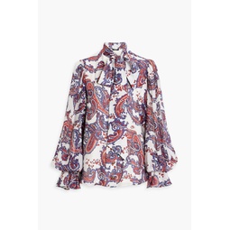 Paisley-print silk-voile blouse