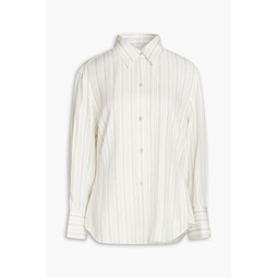 Striped silk-blend twill shirt