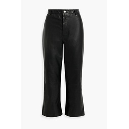Venice cropped leather wide-leg pants