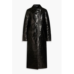 Crombie faux patent-leather coat