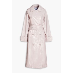 Katharina faux patent-leather trench coat