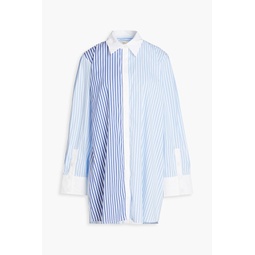 Striped cotton-blend poplin shirt