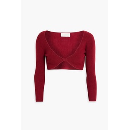 Cropped ribbed-knit top