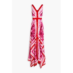 Valentine tie-dyed silk-crepe de chine midi dress