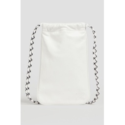 Embroidered leather shoulder bag