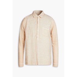Jersey-paneled linen shirt