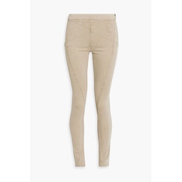 Topstitched mid-rise skinny jeans