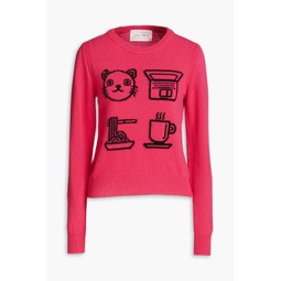 Intarsia wool and cashmere-blend sweater