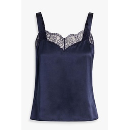 Seraphina lace-trimmed silk-satin camisole