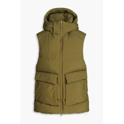 Quilted shell hooded down vest