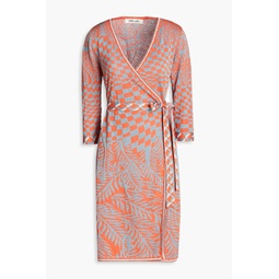 Lainey metallic jacquard-knit wrap dress
