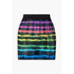 Tie-dye pointelle-knit mini skirt