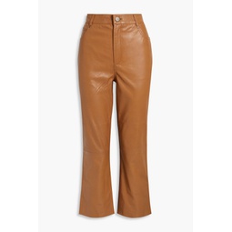 Selma cropped leather bootcut pants