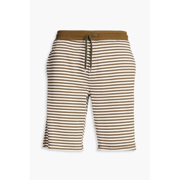 Striped cotton and modal-blend shorts