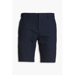Cotton-blend seersucker shorts