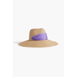 Cassidy georgette-trimmed woven sun hat