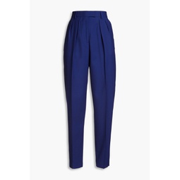 Pleated wool-twill tapered pants