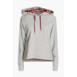 Melange French cotton-blend terry hoodie