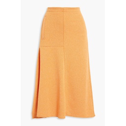 Asymmetric stretch-knit midi skirt