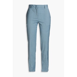 Checked wool-blend tapered pants