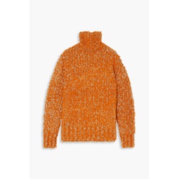 Oversized wool-blend boucle turtleneck sweater