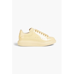 Patent-leather exaggerated-sole sneakers