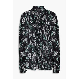 Sachi floral-print metallic chiffon blouse