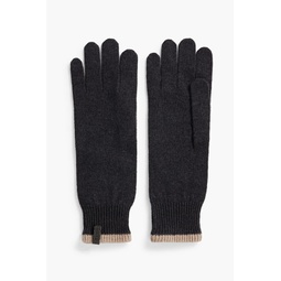 Bead-embellished cashmere gloves