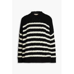 Ina striped cable-knit wool sweater