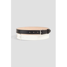Two-tone waist leather belt