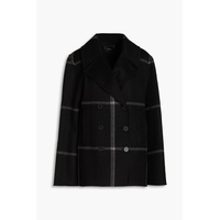 Portelet double-breasted checked wool-blend felt jacket