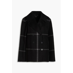 Portelet double-breasted checked wool-blend felt jacket