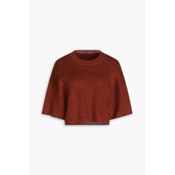 Cropped ribbed linen-blend sweater