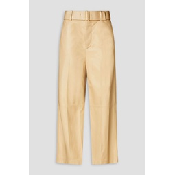 Taja belted cropped leather wide-leg pants