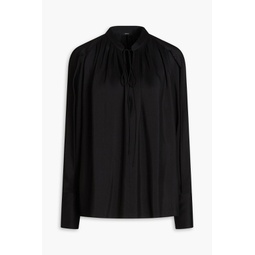 Cobden wool and silk-blend gazar blouse