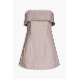 Elba strapless linen-twill mini dress