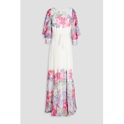 Floral-print chiffon maxi dress