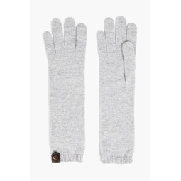 Bead-embellished cashmere gloves