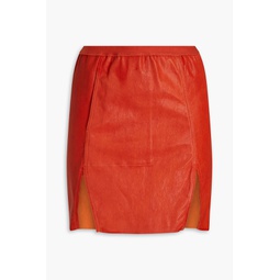 Leather-blend mini skirt